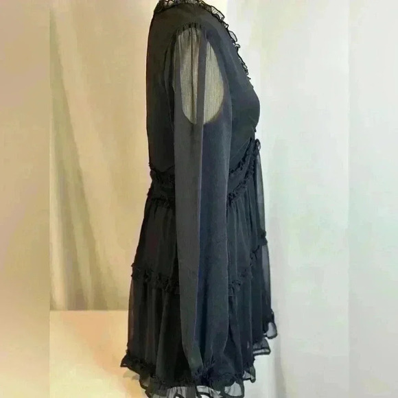 NWT - Ella Ruffle Mini Dress - Black (Size M) - Picture 8 of 11